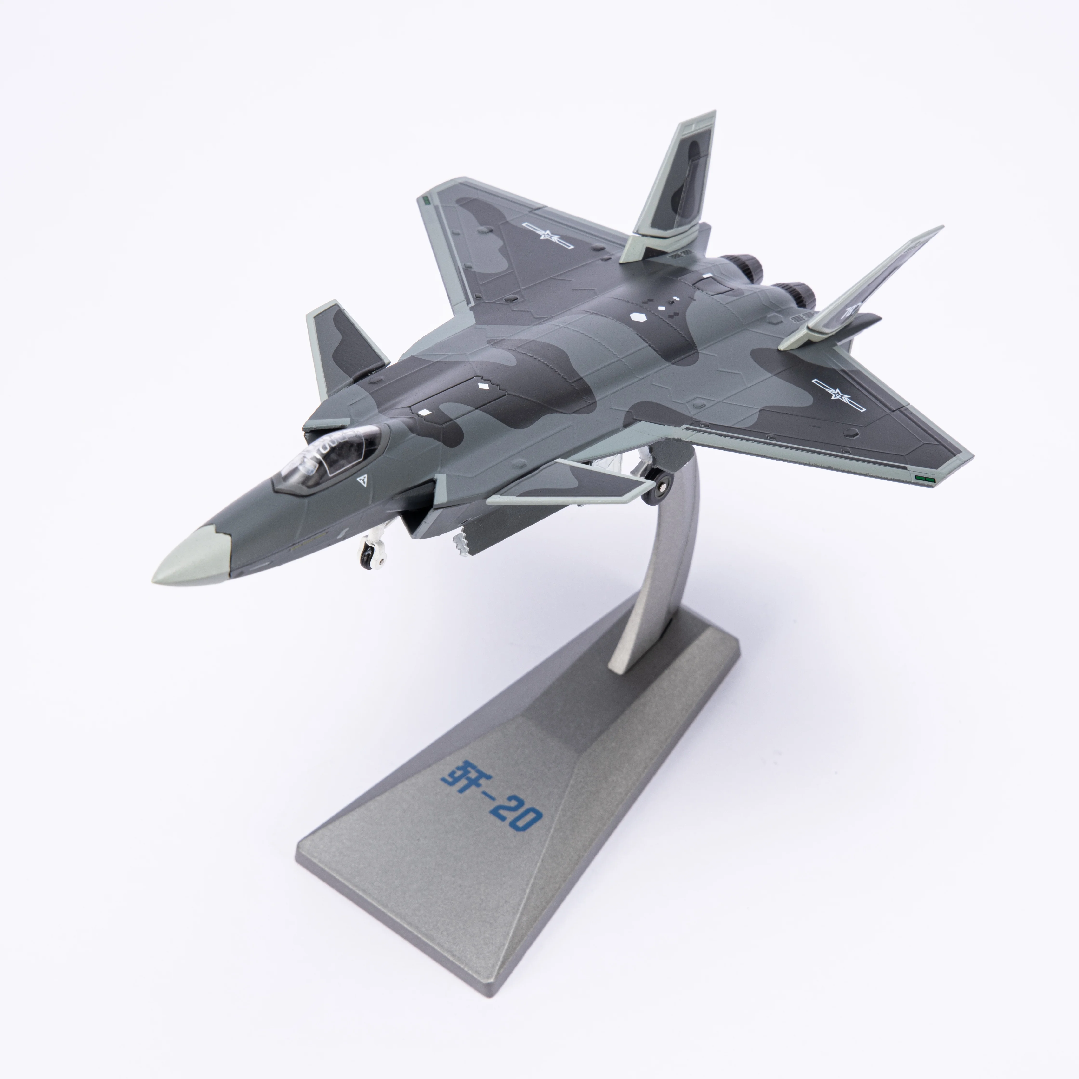 J-20 1/100 Scale Metal Model airplane (including base) Scale model Home placement, collection and decoration Creative gift