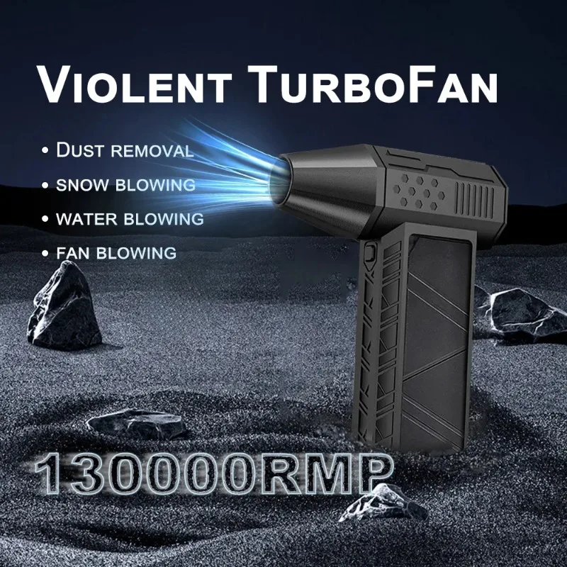 Mini Turbo Jet Fan Electric Air Duster with 3 Gear Adjustable 130000RPM Wind Speed 52m/s Car Computer Cleaning Blower Tool