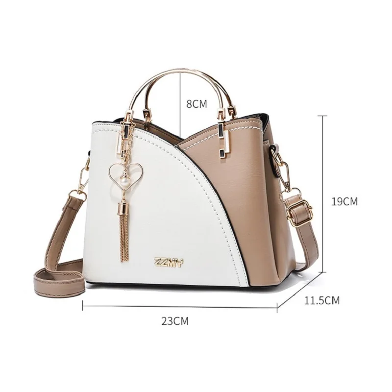 Sac à Main en Cuir PU de Grande Capacité pour Femme, Sacoche à Bandoulière de Style Rétro, à la Mode, pour Shopping