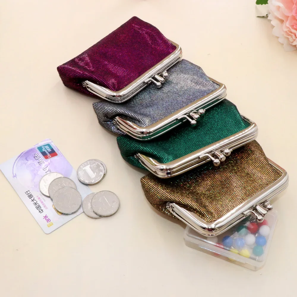 Women Glitter Short Purse Double Layer Women Wallets Short PU Leather Coin Purse Mini Wallet Retro Coin Purse for Women Wallet