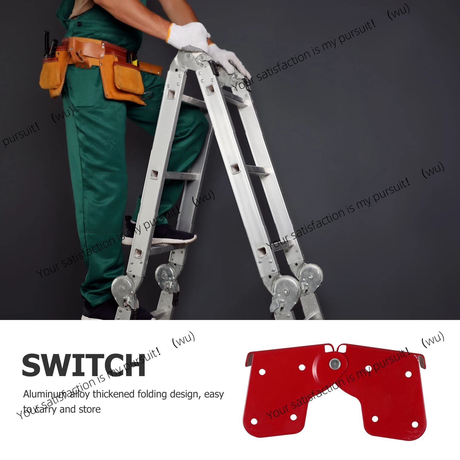 Aluminum Alloy Reinforced Ladder Accessories Durable Hinges for Attic Step Folding Telescopic Engineering Ladders Replacement