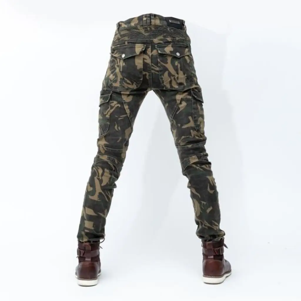 Biker Trousers with Protective Lining Stretch Denim Motorcycle Pants Breathable Cycling Gear for Outdoor Adventure