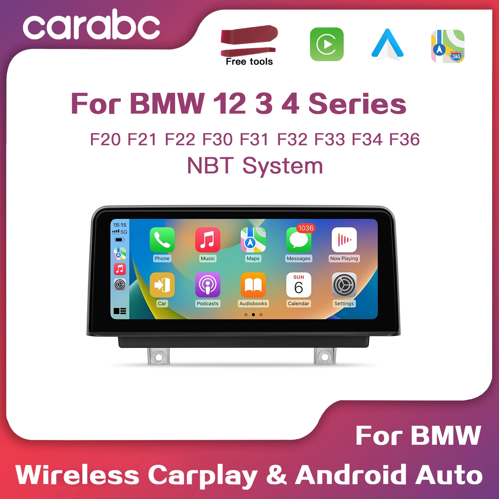 CARABC Wireless Carplay Android Auto 10.25