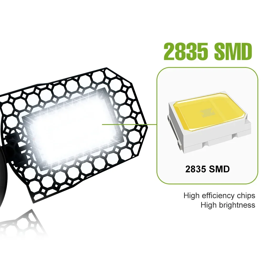 300 واط LED مصباح المرآب داخلي طوي 220 فولت وقوف السيارات مصابيح منطقة كبيرة E27 ورشة عمل مصابيح السقف مخزن الطابق السفلي الإضاءة #3