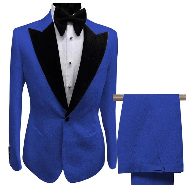 

Floral Pattern Mens Suits Slim Fit Prom Groom Jacket Tuxedos For Wedding Evening Male Fashion Costume (Blazer+Pants) 2024