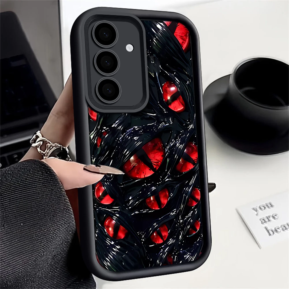 Horror Red Eyes Phone Case For Samsung Galaxy S23 S22 S21 S25 S24 S20 A35 A55 A35 15 Note 20 Plus Ultra FE 5G Protect Soft Cover