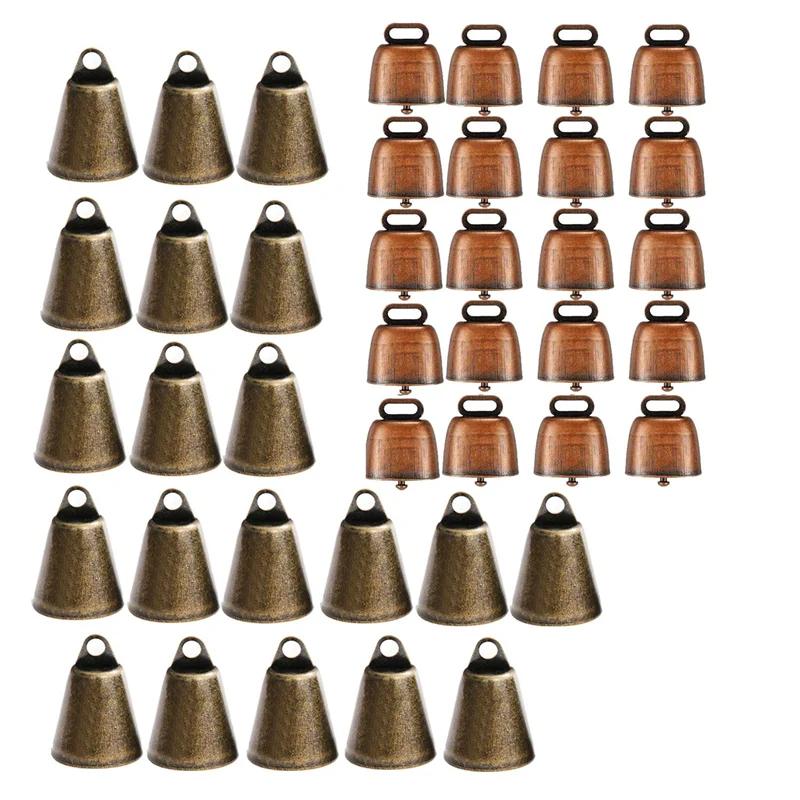 

A18E-40Pcs Cow Horse Sheep Grazing Copper Bells Cattle Goat Farm Animal Loud Bronze Bell Small Metal Cow Bell