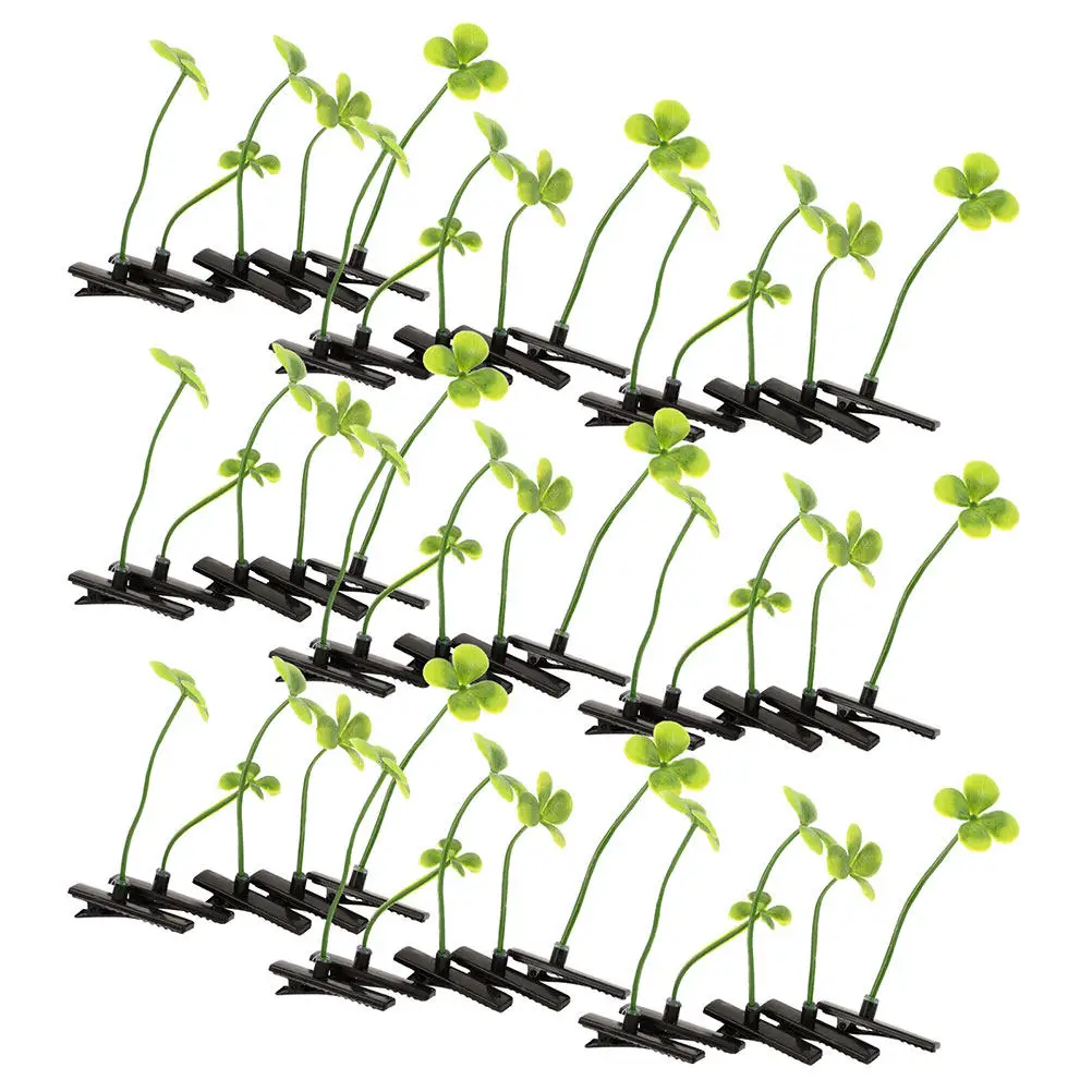 

50 шт. заколок для волос «Счастливый клевер», милые заколки-листочки с четырьмя лепестками, пружинные зажимы для волос для девочек и женщин, для косплея