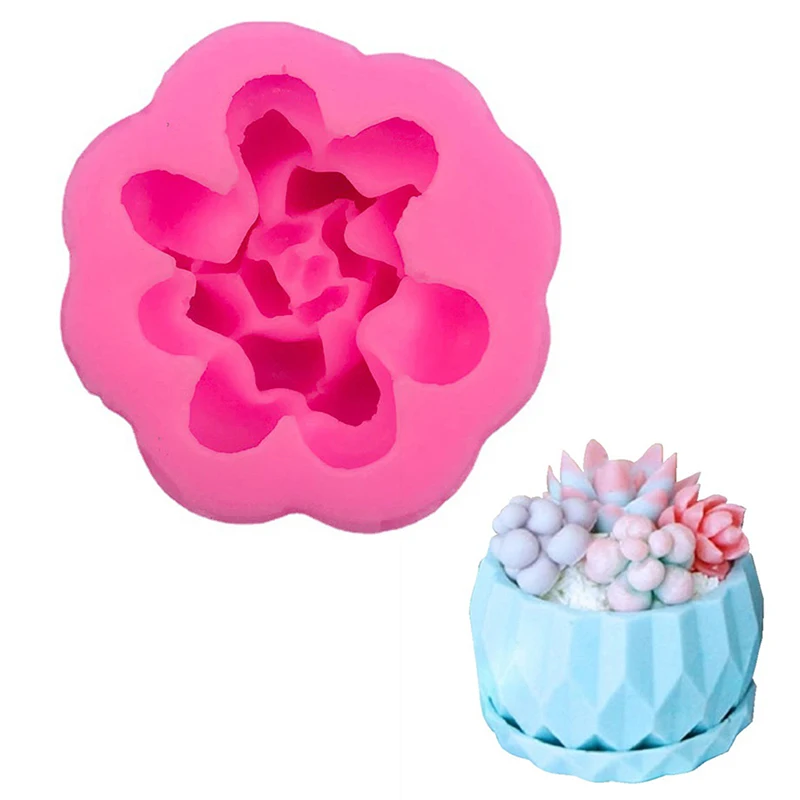 Succulent Silicone Mold Chocolate Cake Fudge Mousse Simulation Plant Gypsum Aromatherapy Drop Glue Decoration Tool