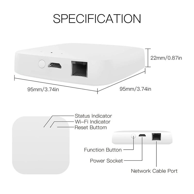 Tuya Smart Wired Multi-Mode Gateway Zigbee Wifi Bluetooth Mesh Hub Smart Life APP Remote Voice Control Via Alexa Home
