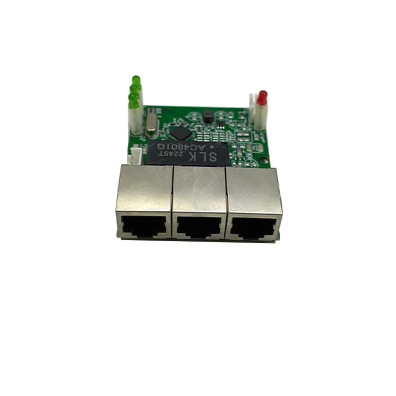 OEM Fast switch mini 3 port ethernet switch 10 / 100mbps rj45 network switch hub pcb module board for system integration