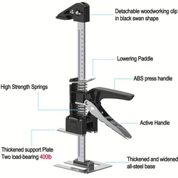 2 PCS Labor Saving Arm Tool-15.5 inch Portable Height Adjustable Lift Jack,Precision Clamping Hand Device for Drywall,Tile Locat