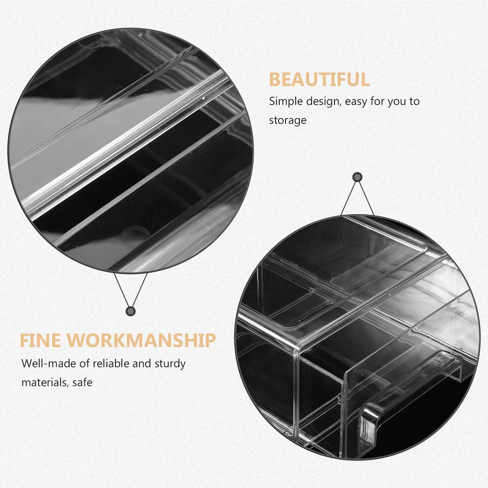 

Desk Organizer Transparent Plastic Drawer Storage Box Desktop Multi-Function Stationery Storage Case Sundries Organizer