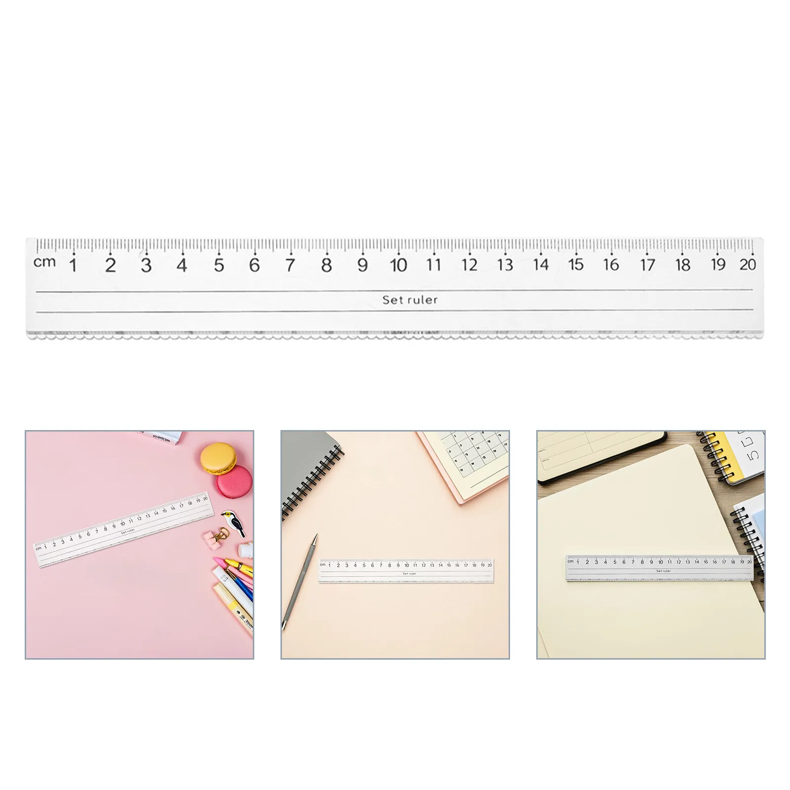 10Pcs Plastic Transparent Straight Rulers 20Cm Large Bold Numbers Clear Measuring Ruler Drawing Math Ruler for School Office Use