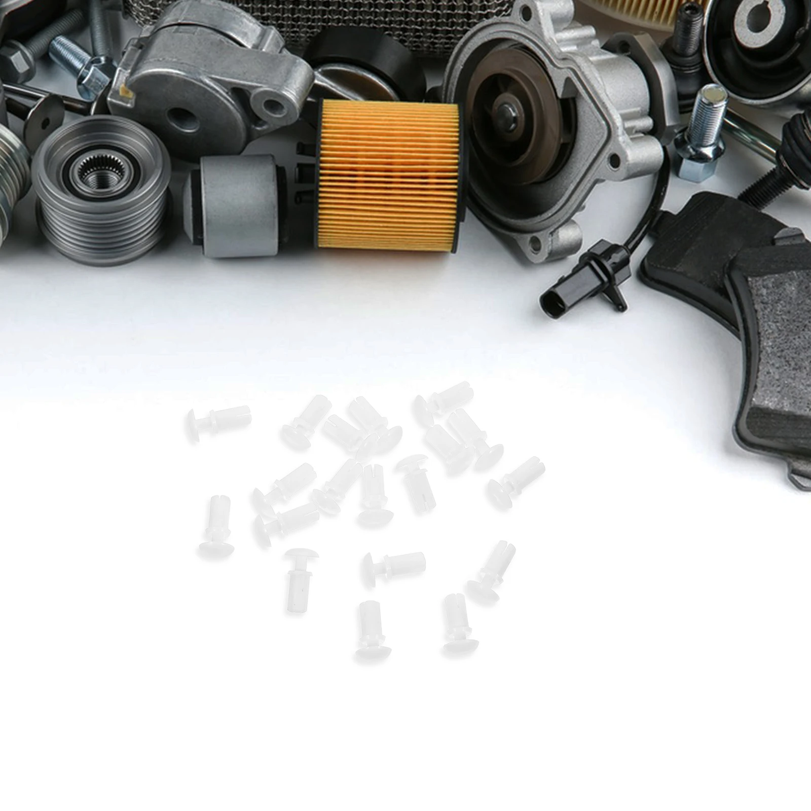 

100pcs Plastic Rivet Insulation Clips White Color Reliable Easy Installation Car Fasteners Home Office Factory Suitable