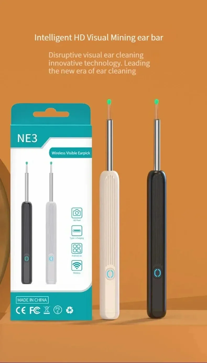 TINSOL Smart HD Visueller Ohrenreiniger 1080P Ohrenschmalz-Entferner Otoskop USB-C Wiederaufladbares Endoskop Ohrenschmalz-Reinigungswerkzeug Gesundheitspflegeset – Detail 1
