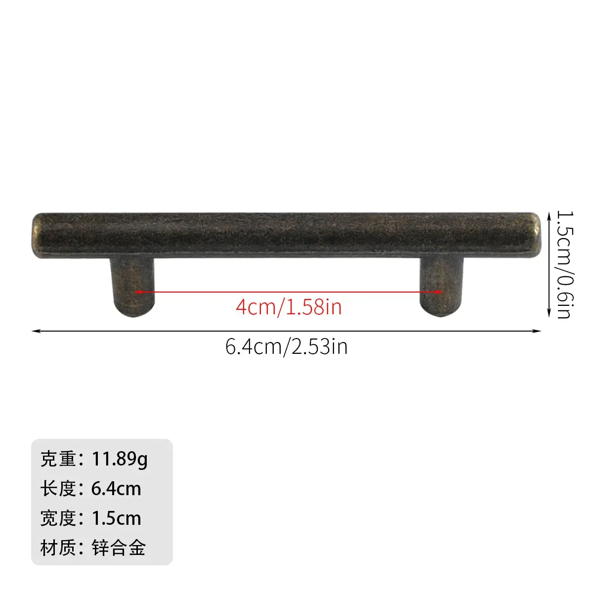 골동품 아연 합금 손잡이 서랍 캐비닛 옷장 캐비닛 문짝, 한 단어 청동 손잡이
