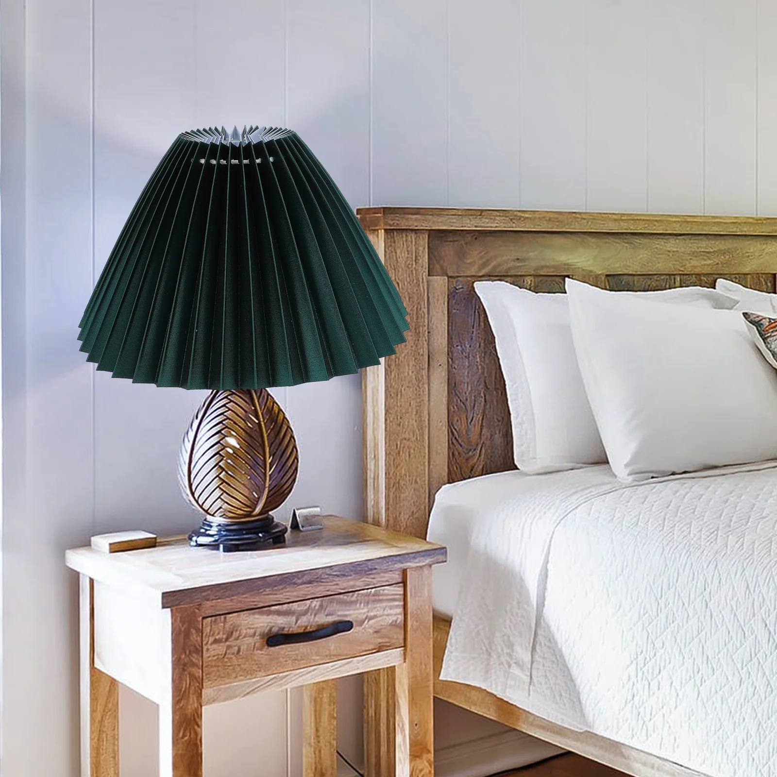 

1Pcs Decorative Cloth Lampshade Pleated Table Lamp Cover Bedside Lamp Accessory Stylish Light Shade Lampshade Table Light Cover