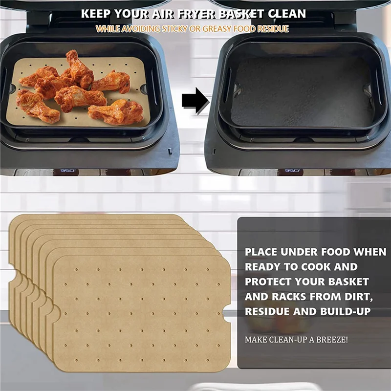 

A94E-400Pcs Air Fryer Paper Air Hole Air Fryer Parchment Paper Liners For Ninja Foodi Smart FG551 Air Fryer Accessories