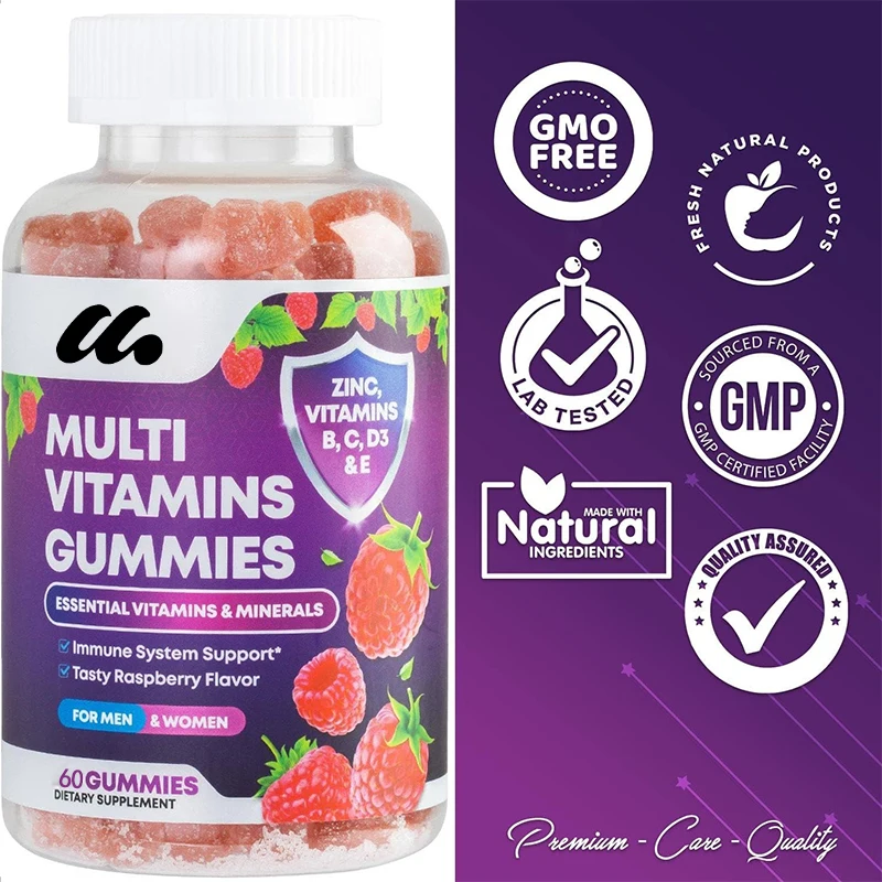 Complex vitamin gummies for adults, women, and men, containing vitamins and minerals - natural multivitamin supplements