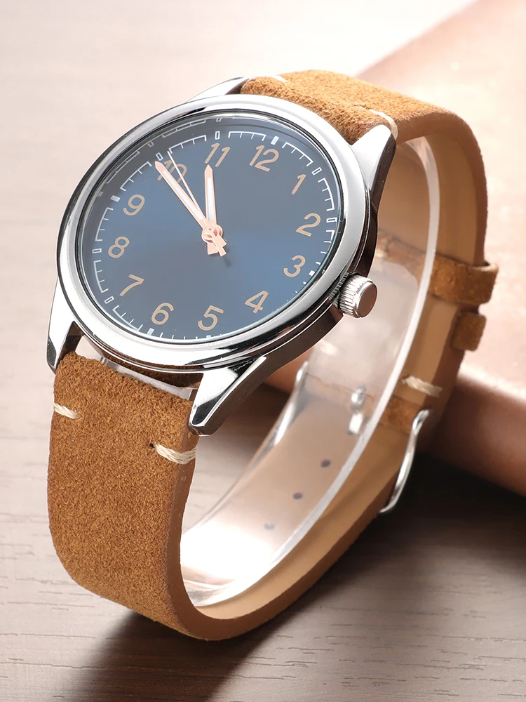Vintage-Uhrenarmband aus Wildleder mit Schnellverschluss, Kalbsleder-Uhrenarmband, 14/16/18/19/20/21/22 mm, Ersatzarmband mit Dornschließe