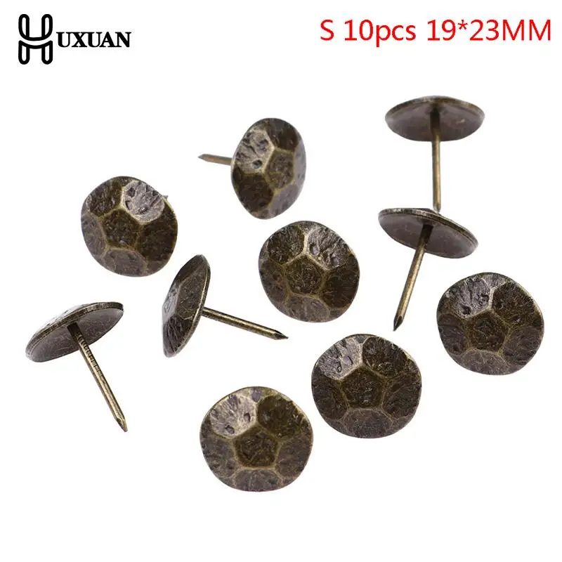 10pcs Furniture Hardware Vintage Style Bronze Turtle Back Decorative Upholstery Nail Jewelry Gift Box Sofa Decorative Tacks Stud