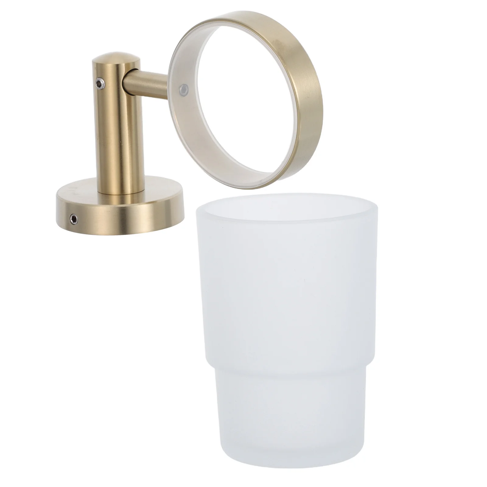 

Настенный держатель для зубных щеток из нержавеющей стали, стеклянная кружка для ванной, винтажный золотой органайзер для зубной пасты