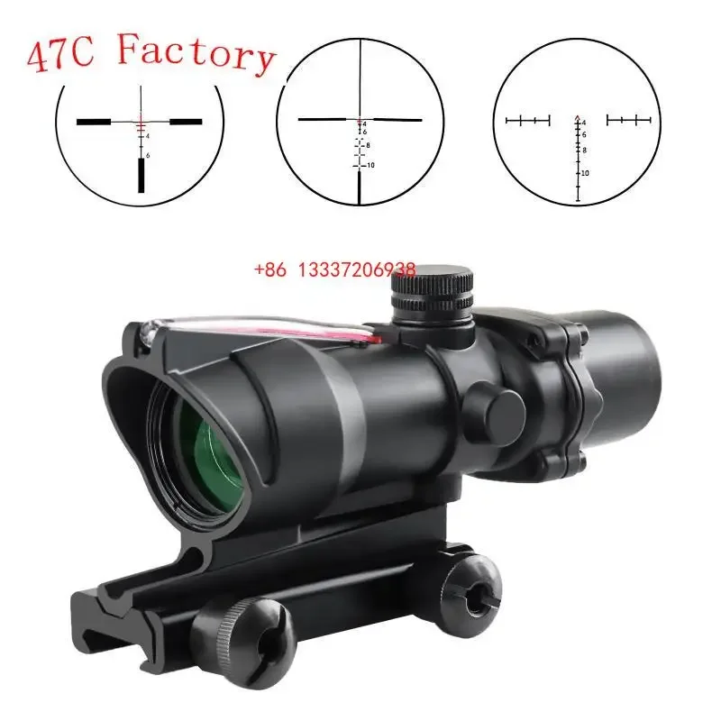 4X32 ACOG Real Fiber Optics Red Green Dot Illuminated Reticle Tactical Optical Scope Hunting Optic Sight