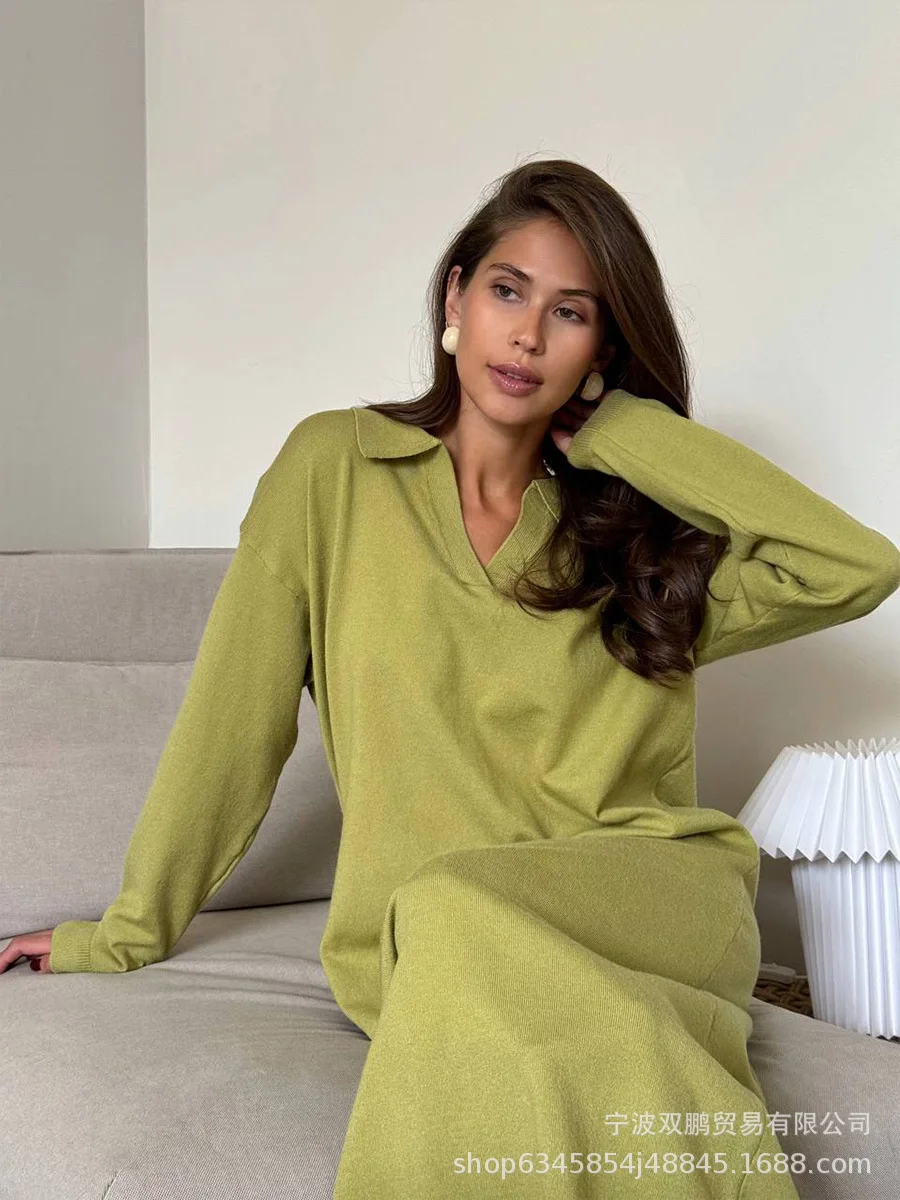 ชุดเดรสผู้หญิง ชุดเดรสออกงาน ปี 2025 ฤดูใบไม้ร่วง ผ้าโมดอล แต่งสม็อค แต่งริบ ติดกระดุม แขนยาว สไตล์มินิมอล กรันจ์ ทันสมัย ใส่สบาย