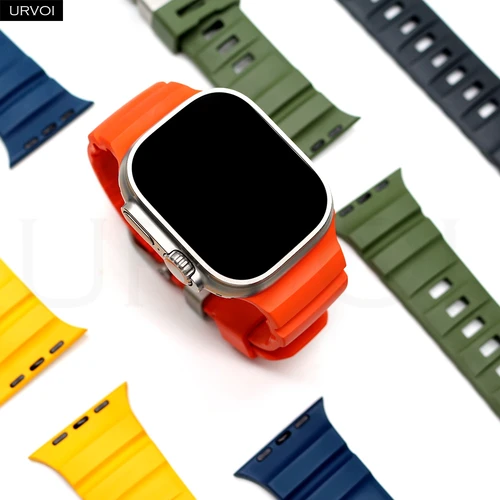 Imagen 2 del producto Correa de caucho de fluoroelastómero URVOI FKM para Apple Watch Ultra 3 2 Series 10 9 8 SE3 Rocket Band para iWatch accesorios impermeables