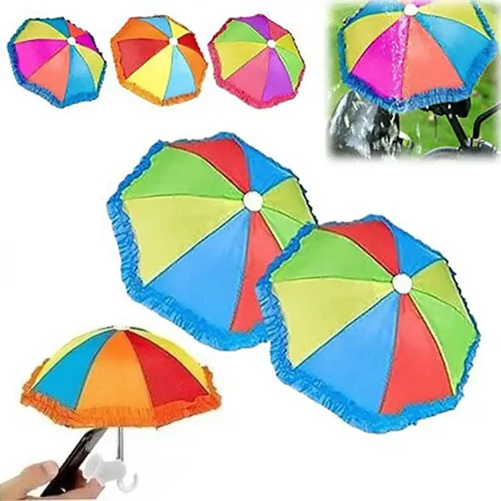

Delicate With Suction Cup Phone Umbrella Sun Shade Rain Blocking Phone Stand UV-Protection Mini Umbrella