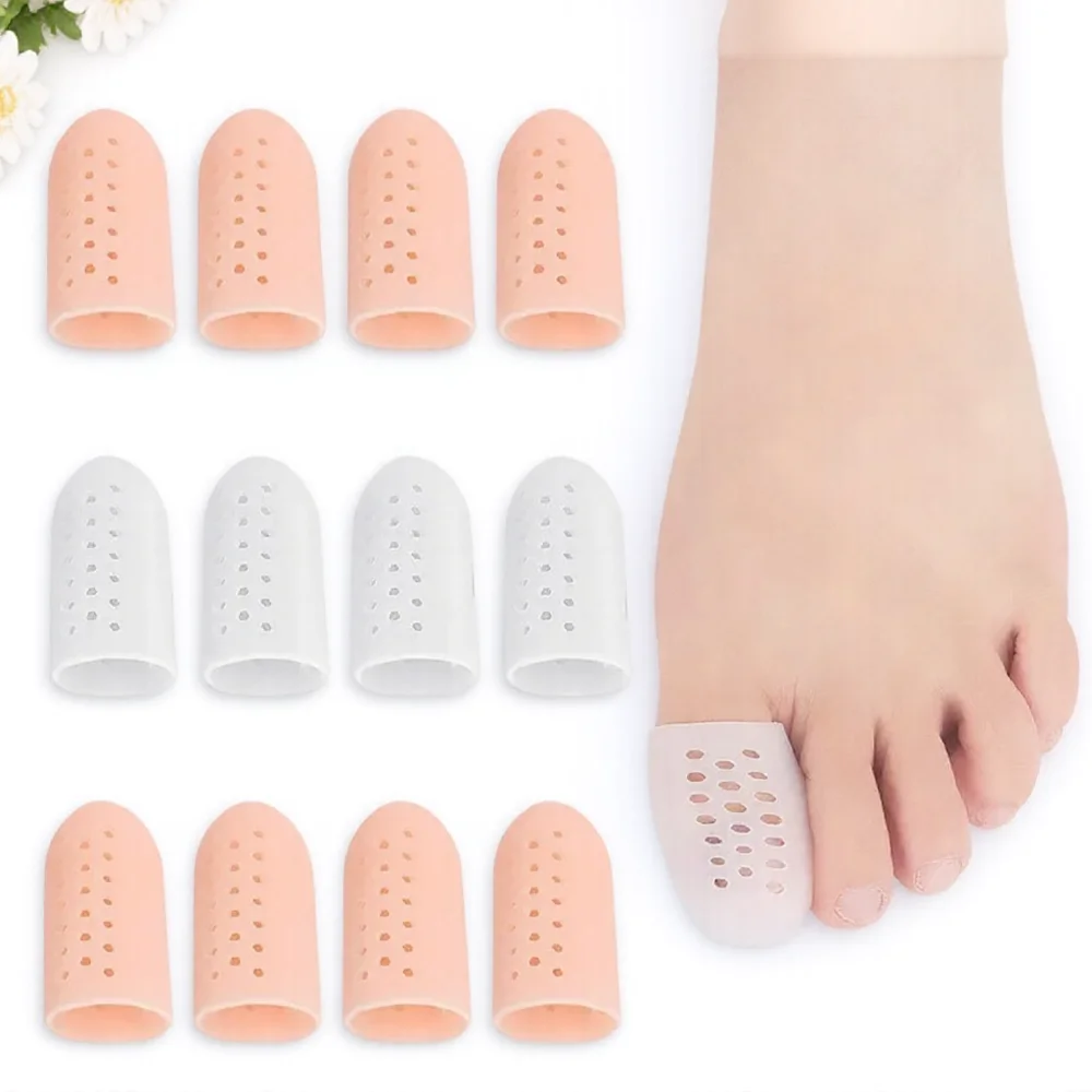 1 زوج لينة سيليكون تو حماة تنفس الحرس كم ل الذرة النسيج بثور فاصل أصابع القدم يغطي