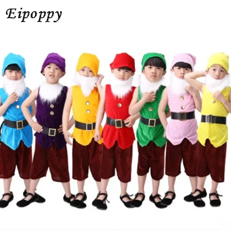 Seven Dwarfs Costume For Children Christmas Costumes For Kids Halloween Carnival Cosplay Clothing Christmas Performance