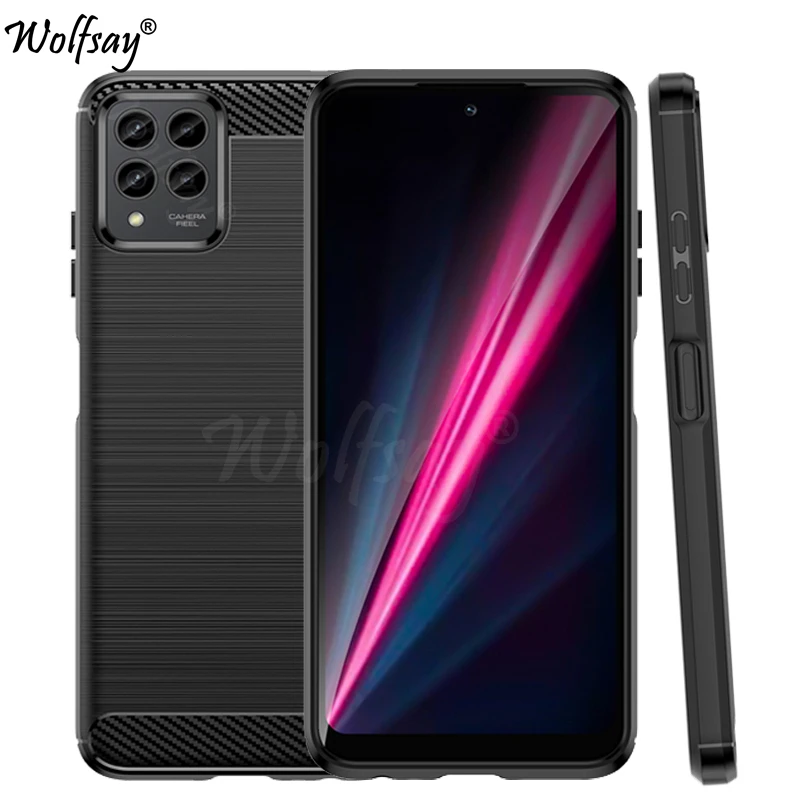 For T-Mobile REVVL 6 Pro 5G Case Silicone Carbon Fiber Back Cover T-Mobile REVVL 6X 6 Pro Case For T-Mobile REVVL 6 Pro 5G Case