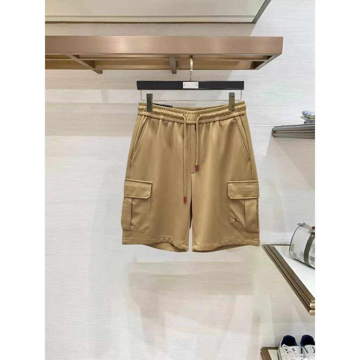 Italian BC summer solid color multi-pocket straight-leg pants casual sports tooling five-point shorts
