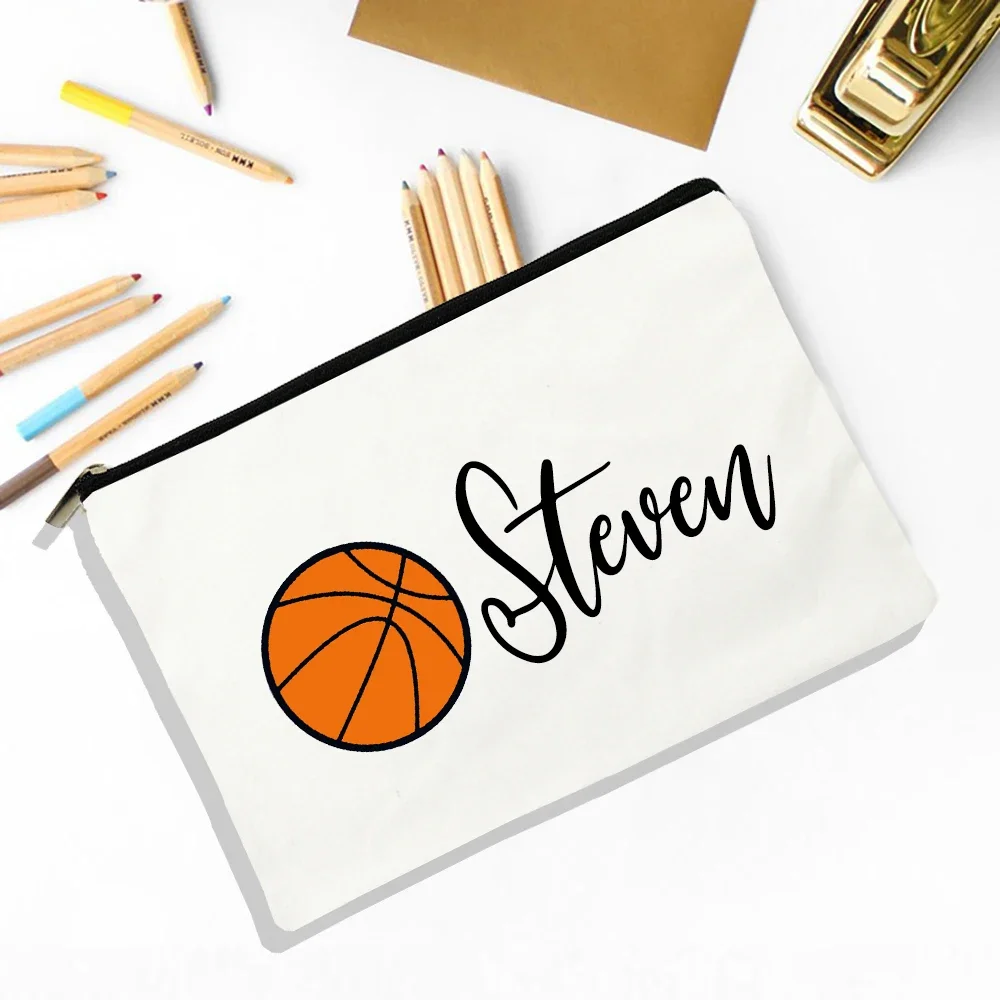 Custom Name Pencil Case School Stationery Supplies Storage Bags Personalised Football Pencil Bag Christmas Birthday Gift for Kid