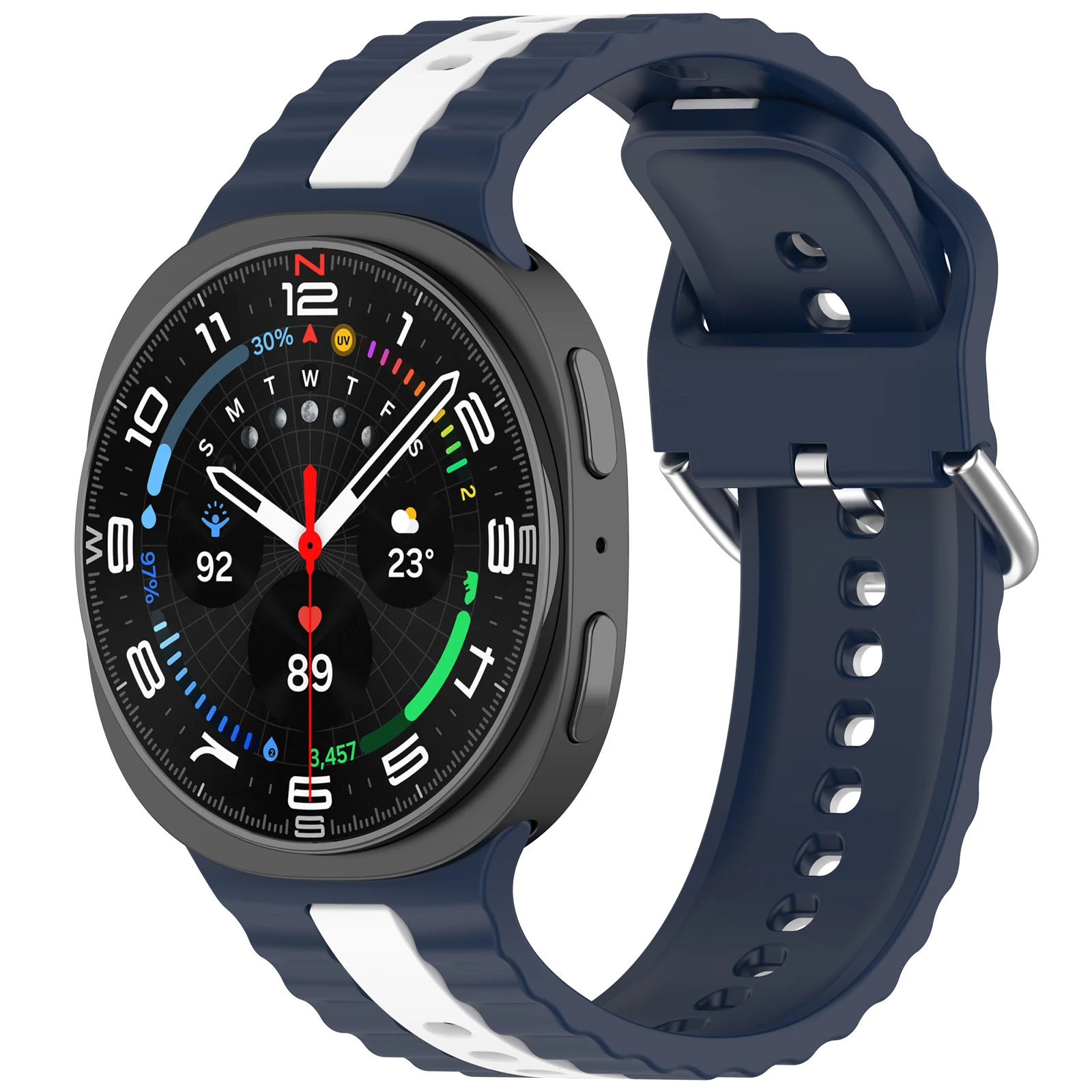 No Gaps Silikonarmband für Samsung Galaxy Watch 8 44 mm 40 mm Original atmungsaktives Armband für Galaxy Watch 8 Classic 46 mm Armband