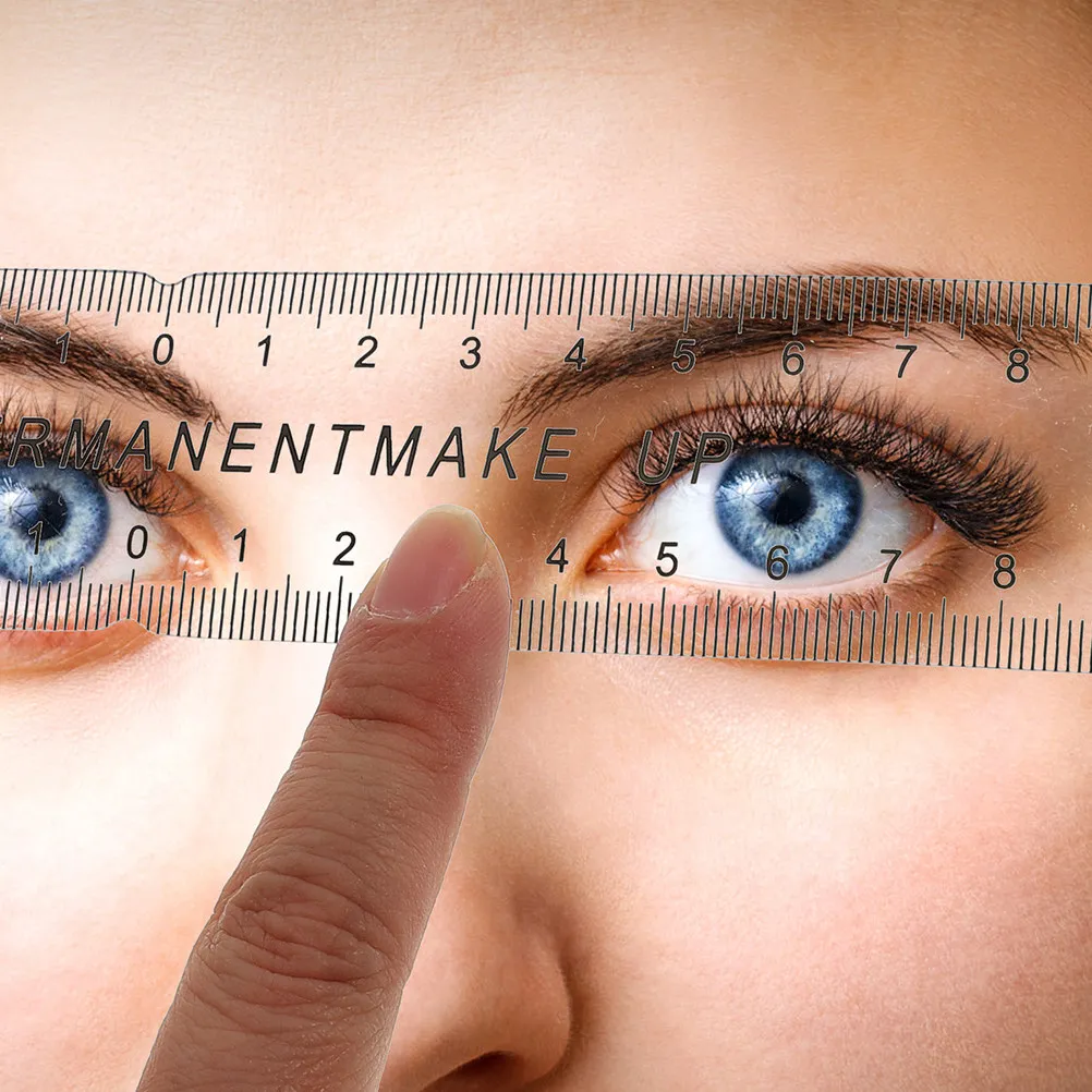 

6Pcs Transparent Eyebrow Rulers PVC Flexible Brow Tattooing Supplies Eyebrow Measuring Positioning Marking Tool for Tattoo