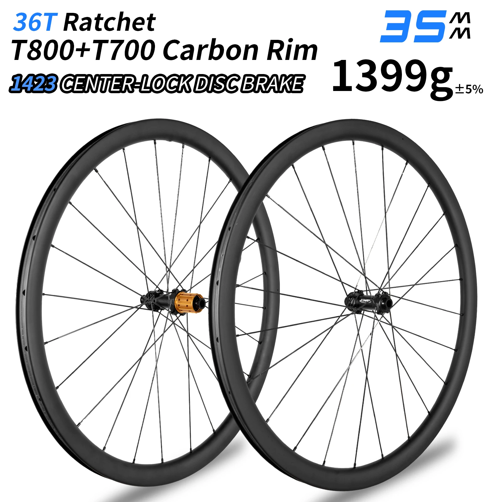 

35MM Road Carbon Wheels,36T Ratchet HG/XD,Center-Lock Disc Brake,100x12 142x12,Clincher&Tubeless,Ultralight Road Carbon Wheelset