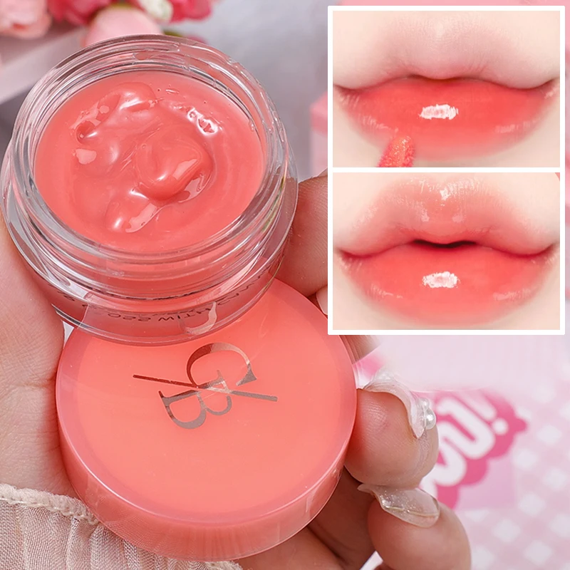 8 Colors Jam Canned Lip Gloss Water Light Lip Glaze Lasting Moisturizing Mirror Liquid Lipstick Girl Lip Makeup Korean Cosmetics