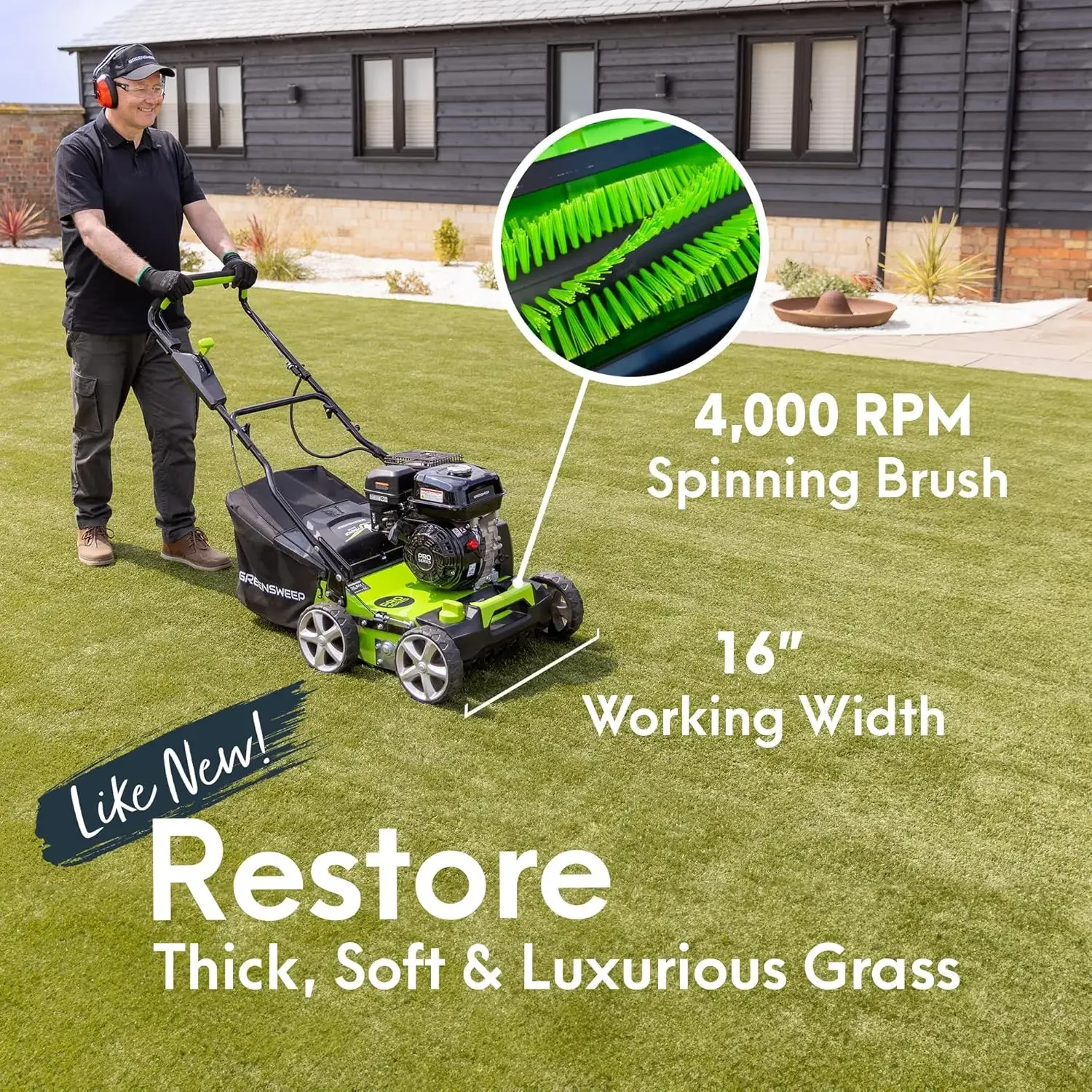 Series -Powered Artificial Grass Electric Sweeper Rake Vacuum  Adjustable Heights, Foldable Handle  appliance