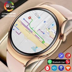 Smartwatch com GPS Track para Mulheres, Tela HD, Frequência Cardíaca, NFC, Chamada Bluetooth, Açúcar no Sangue, Impermeável, Huawei, IOS, Novo, 2022