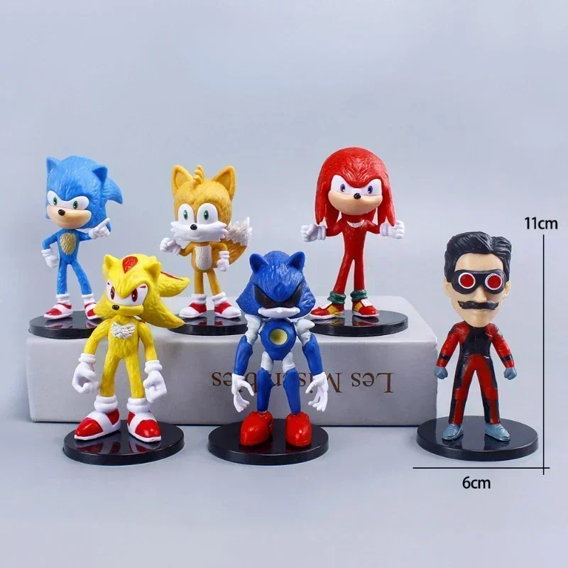 Sonics Anime Cartoon PVC Character Scale Figurine Toy Shadow Tail Figure Model Dolls Children Animal Toy Birthday Gift