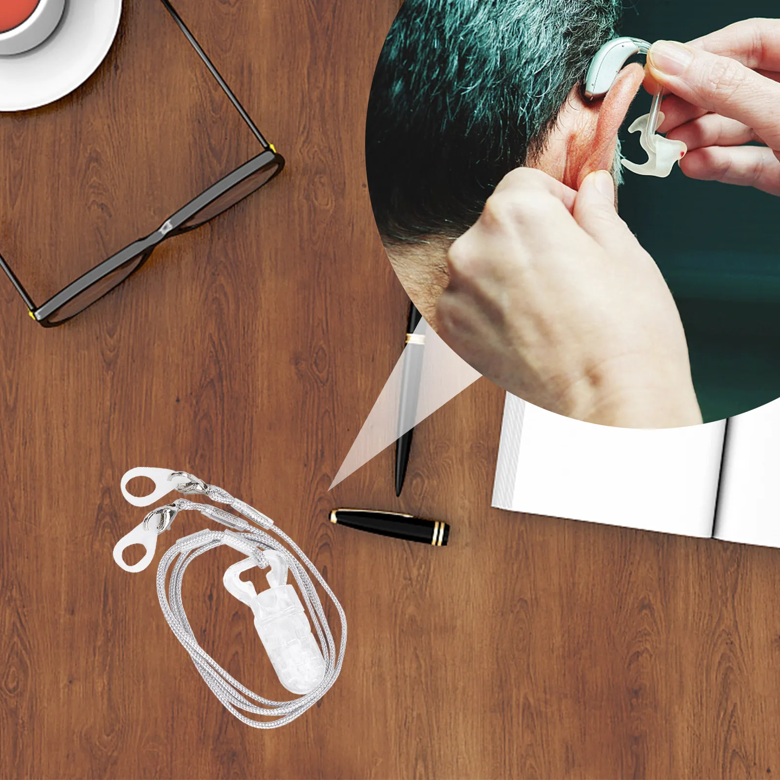 

Клипса для слуховых аппаратов с веревкой-фиксатором от потери, зажим BTE для пожилых людей, портативный безопасный держатель, подвесной ремешок, коробка для хранения