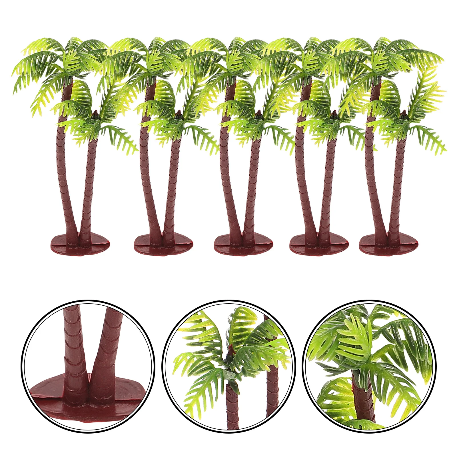

5Pcs Mini Coconut Tree Decor Realistic Workmanship Plastic Palm Tree for Micro Landscape DIY Bonsai Terrarium Landscaping