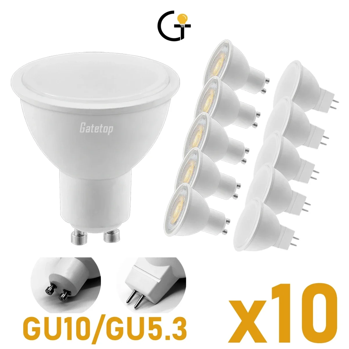 

10PCS/LOT Gatetop Led Spotlight AC220V GU10 GU5.3 Bulb MR16 3W-8W Spot Lighting Bulb Indoor Lighting Home Decoration Bombillas