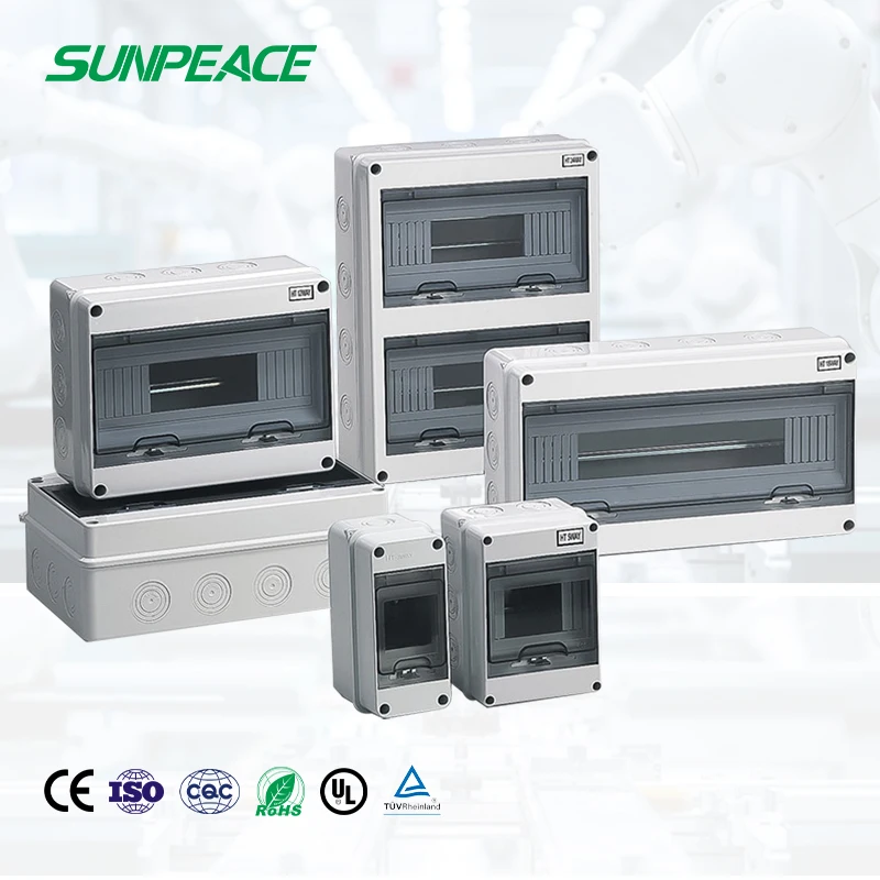 HT IP65 2/3/5/8/12/15/18/24 way Distribution Box Waterproof MCB Box Panel Installation Distribution Box Waterproof Junction Box