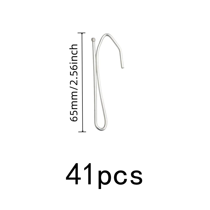 41 pcs Single Prong Curtain Clips, Bathroom Fabric Hanging, Easy Simple Operation, Rust Resistant Durable