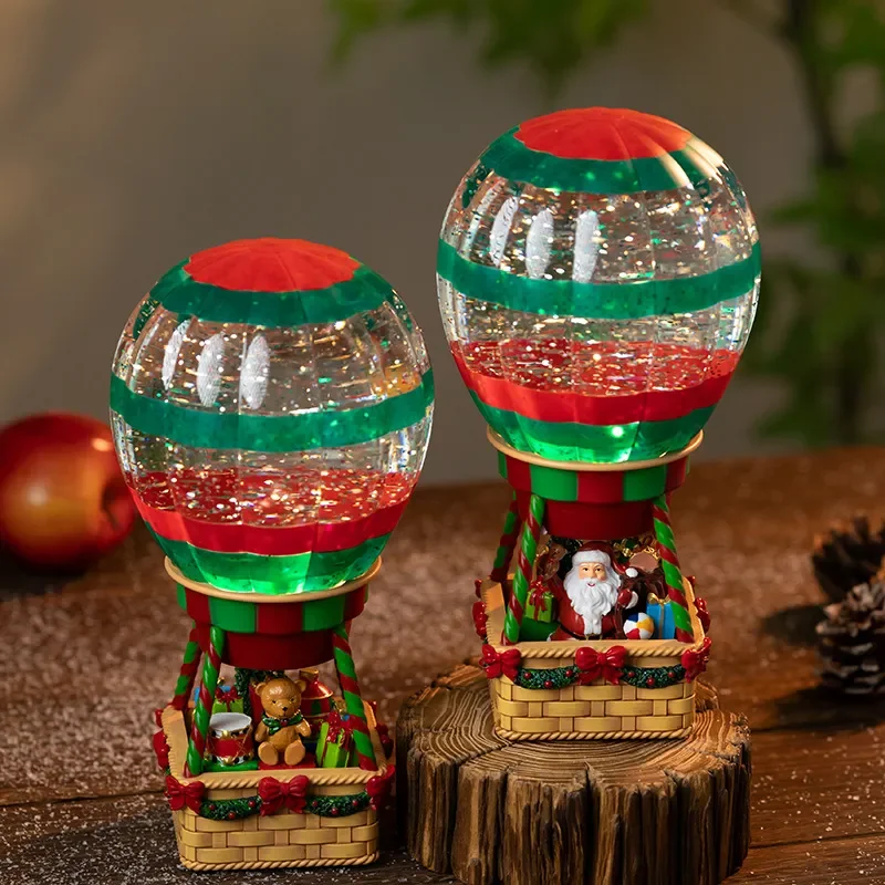 Creative Hot Air Balloon Christmas Decoration for Kids Scene Arrangement Snow Craft Toy Wholesale Cross Border Gift for