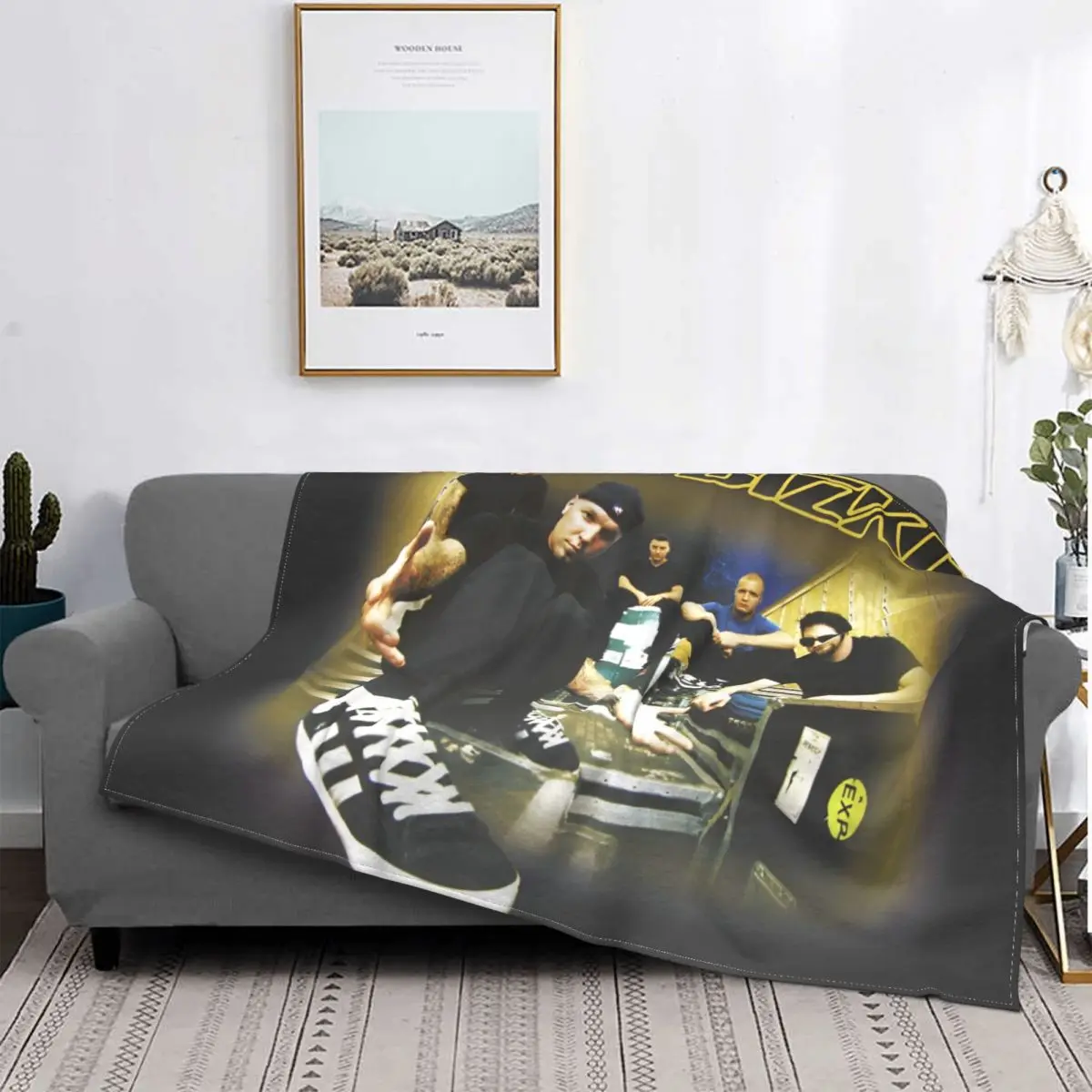 Limp Bizkit Band Blanket Flannel Print Multifunction Super Warm Throw Blanket for Bedding Office Bedspreads